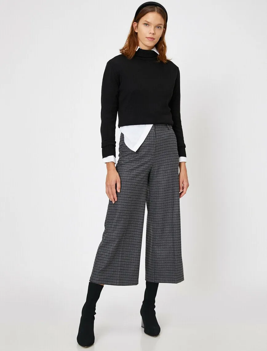 16324 Black-Grey Check Trousers