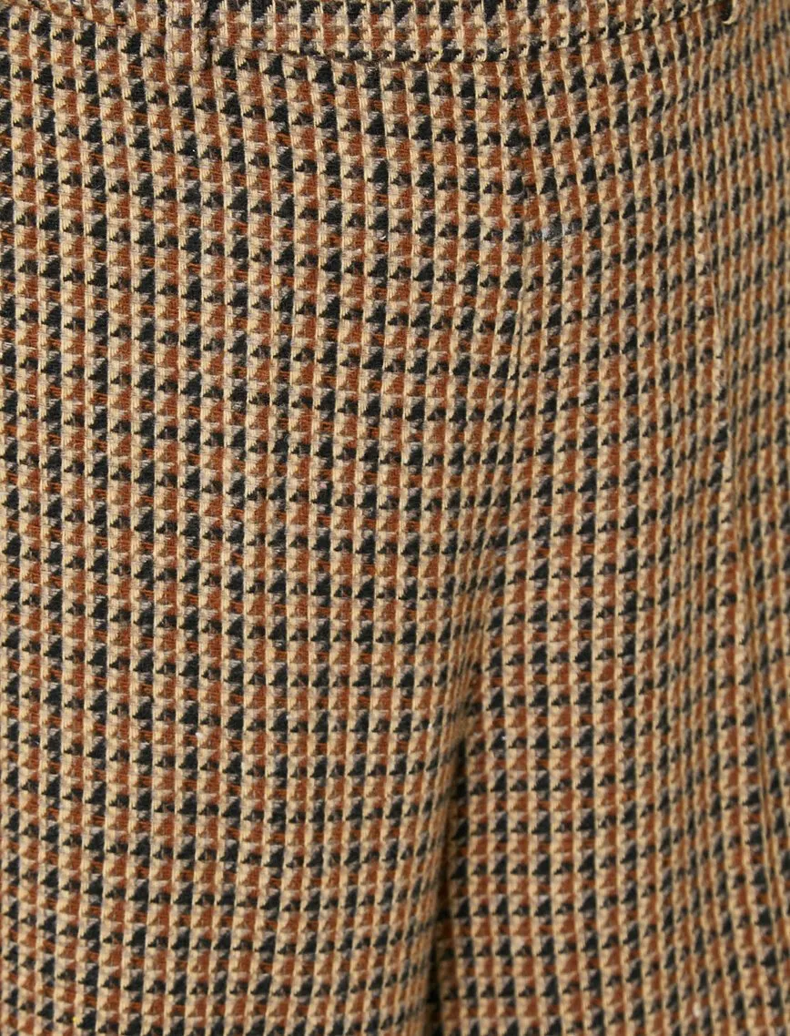 16333 Brown Check Patterned Trousers