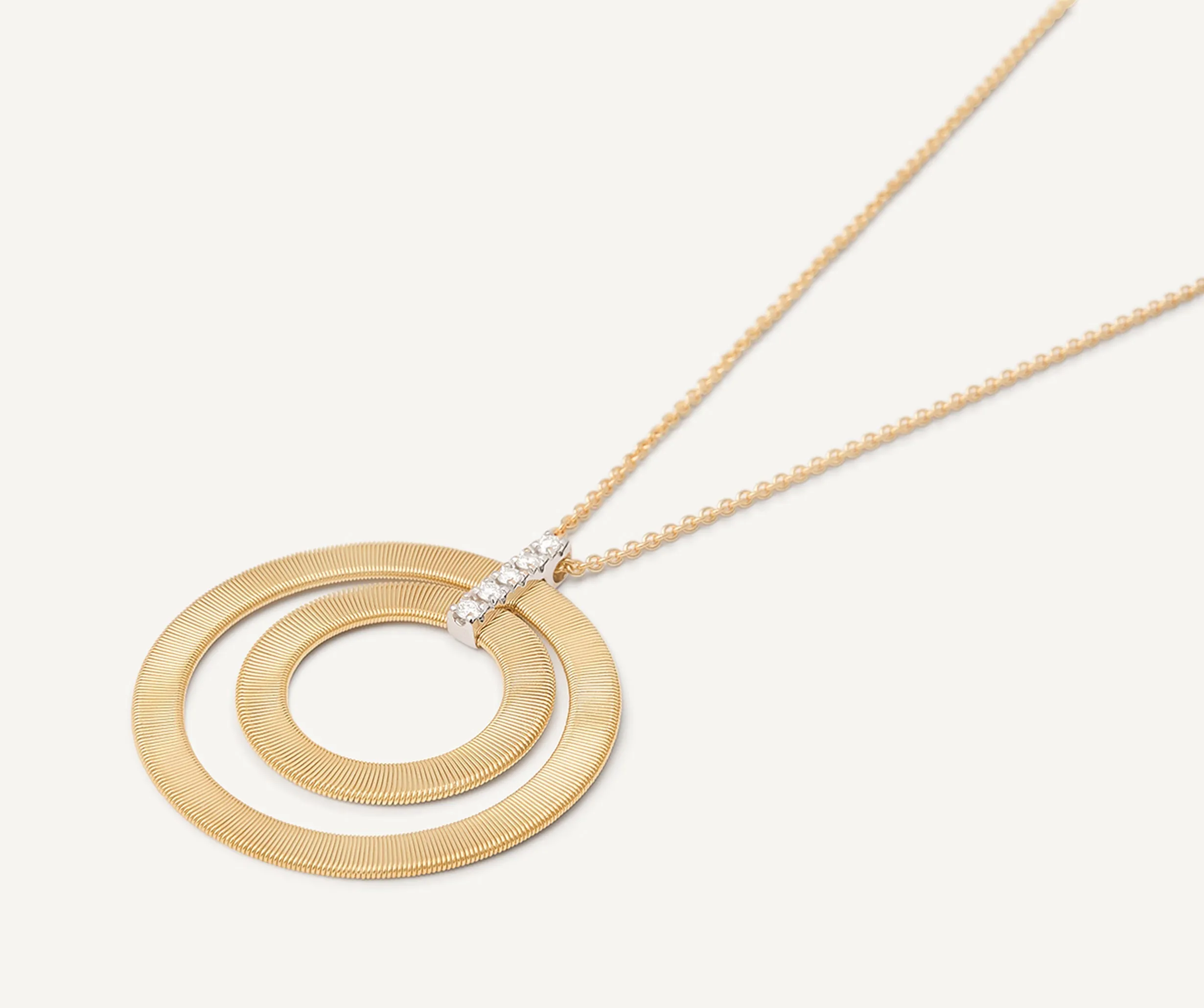 18K Yellow Gold Pendant With Diamonds, Long