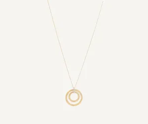 18K Yellow Gold Pendant With Diamonds, Long