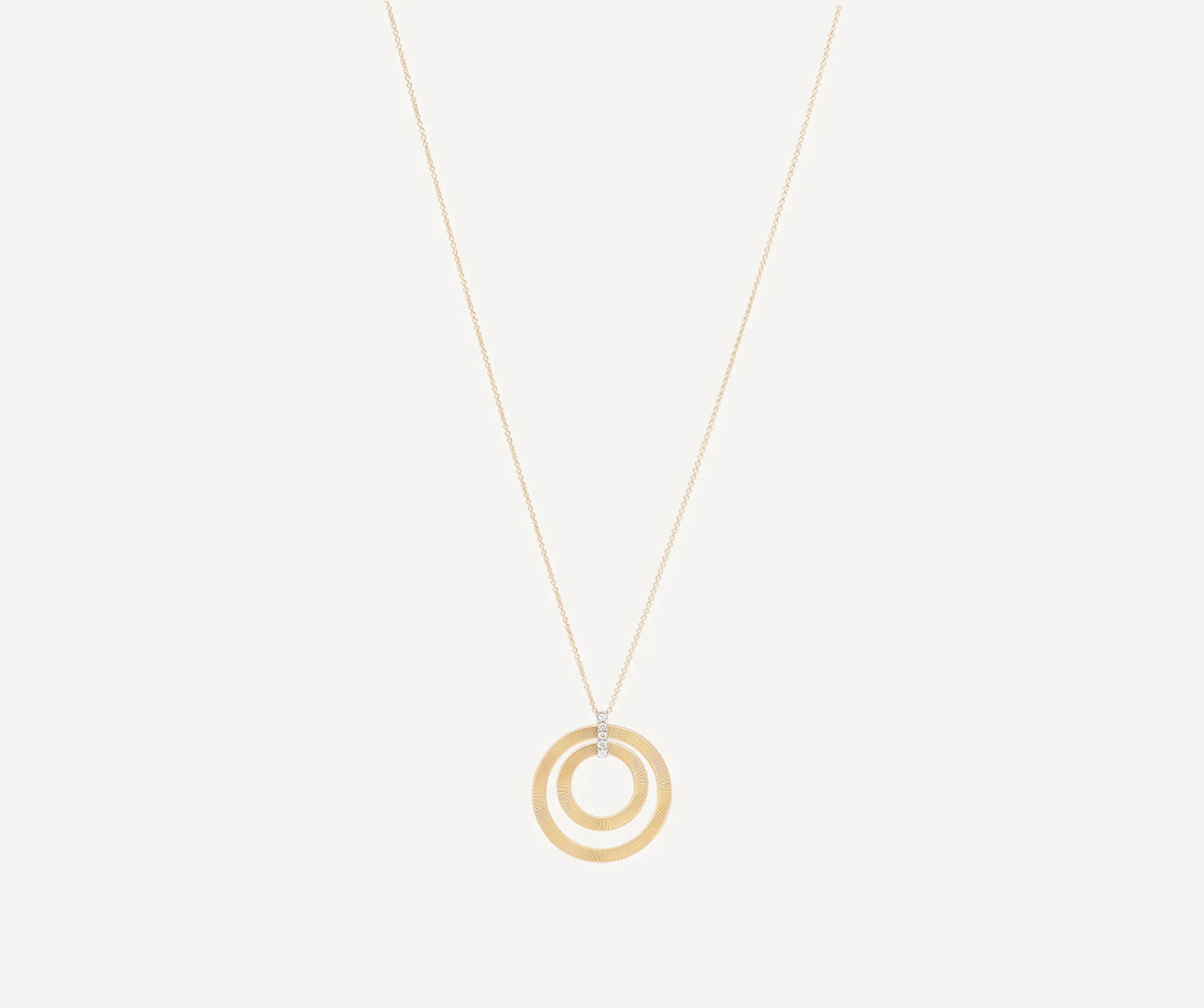 18K Yellow Gold Pendant With Diamonds, Long