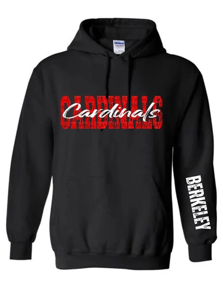 Berkeley Cardinals Graffiti Print Hoodie: Adult