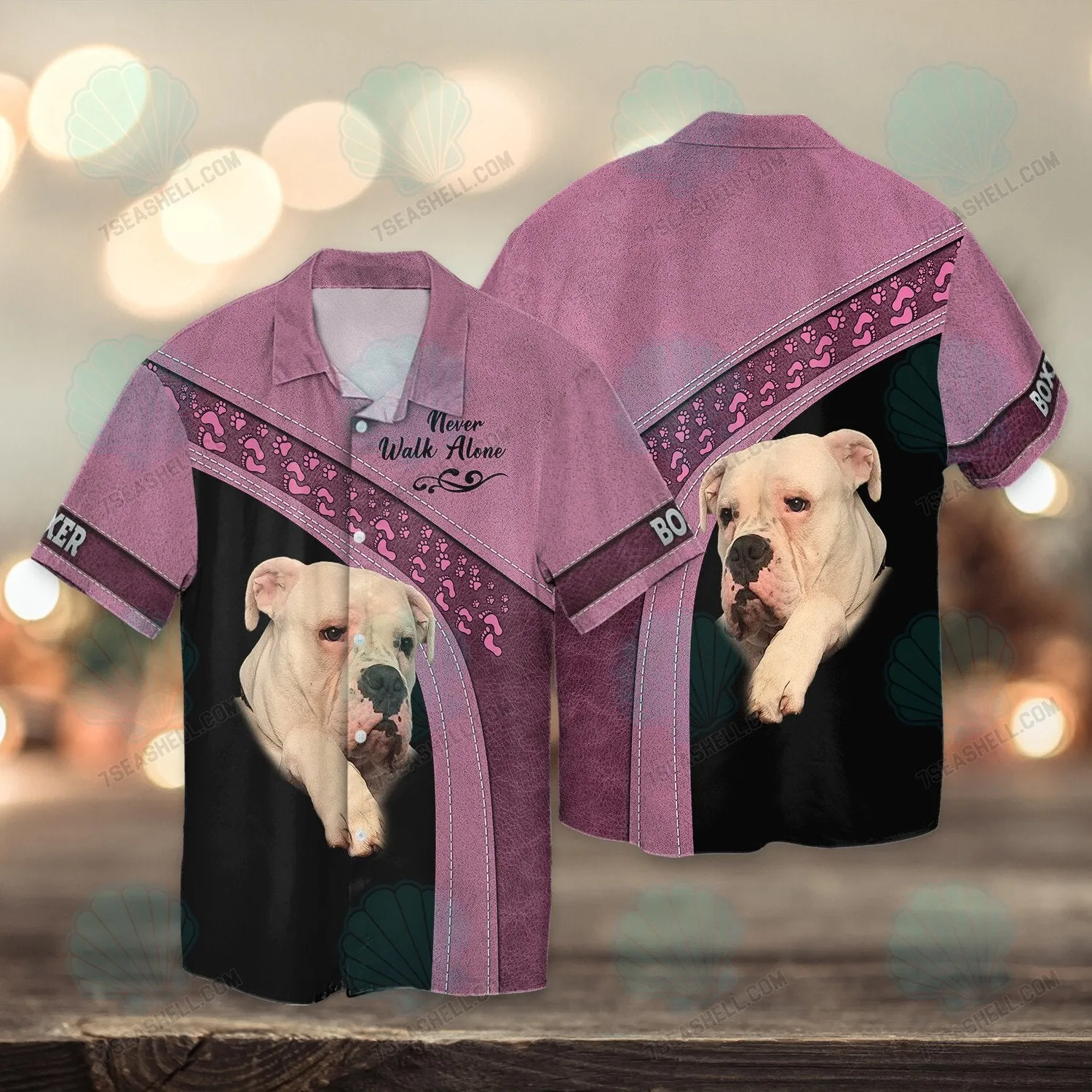 Boxer Love Pink Never Walk Alone 3D Full Print Shirts, Christmas Dog Memorial Gifts for loss of Dog