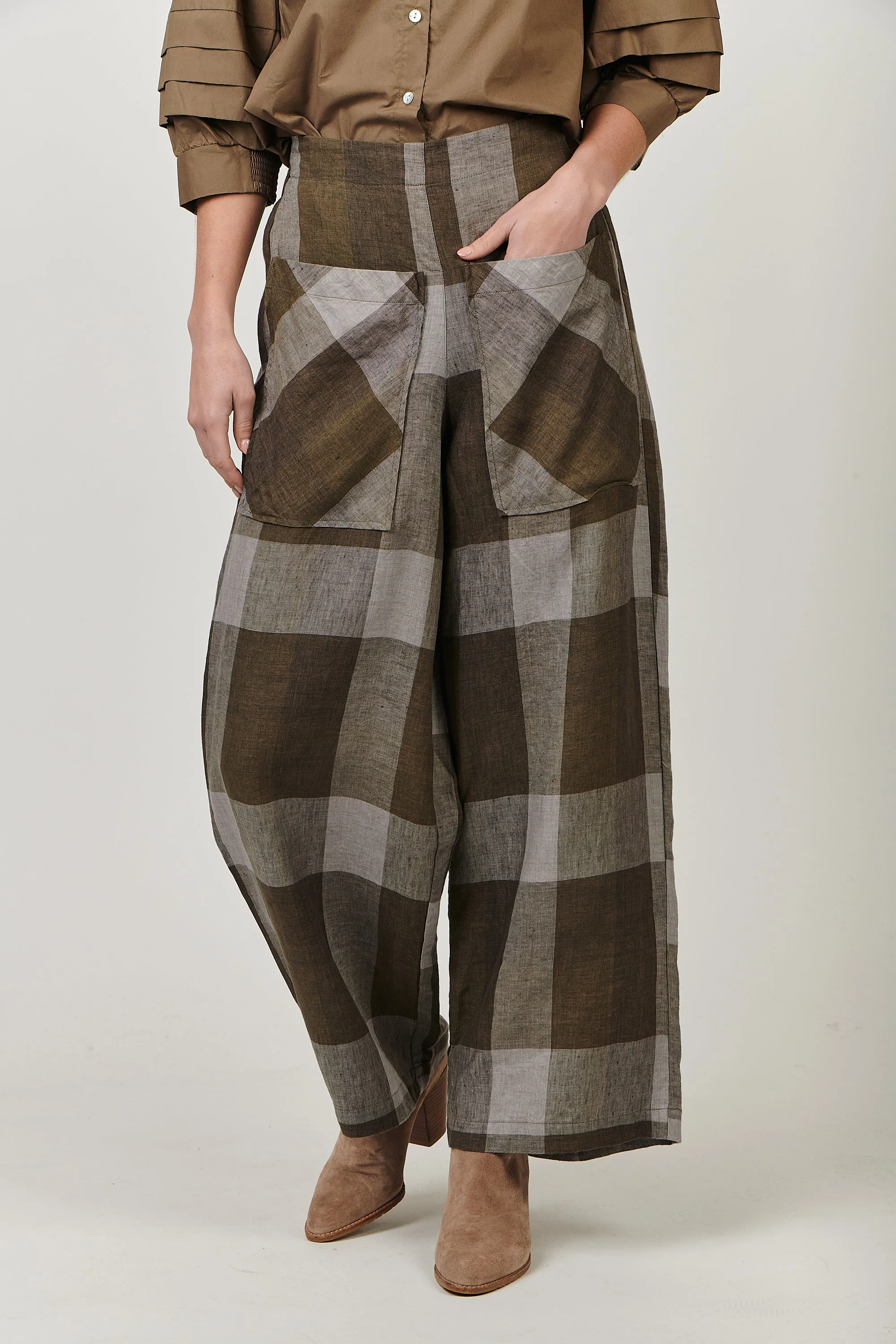 BR30 Oversize Pocket Pant in Breen Plaid