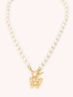 Butterfly Pearl Necklace