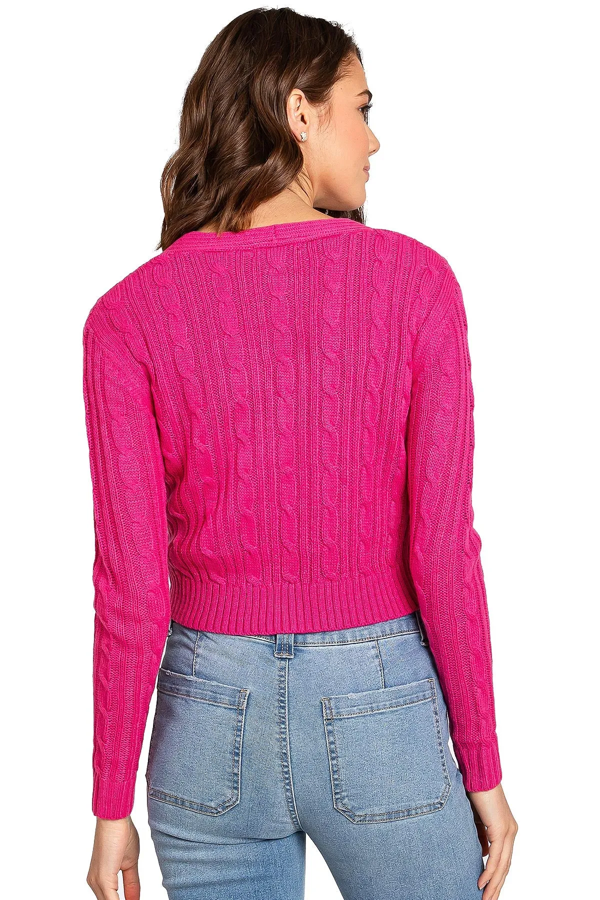 Cable Knit Crop Cardigan