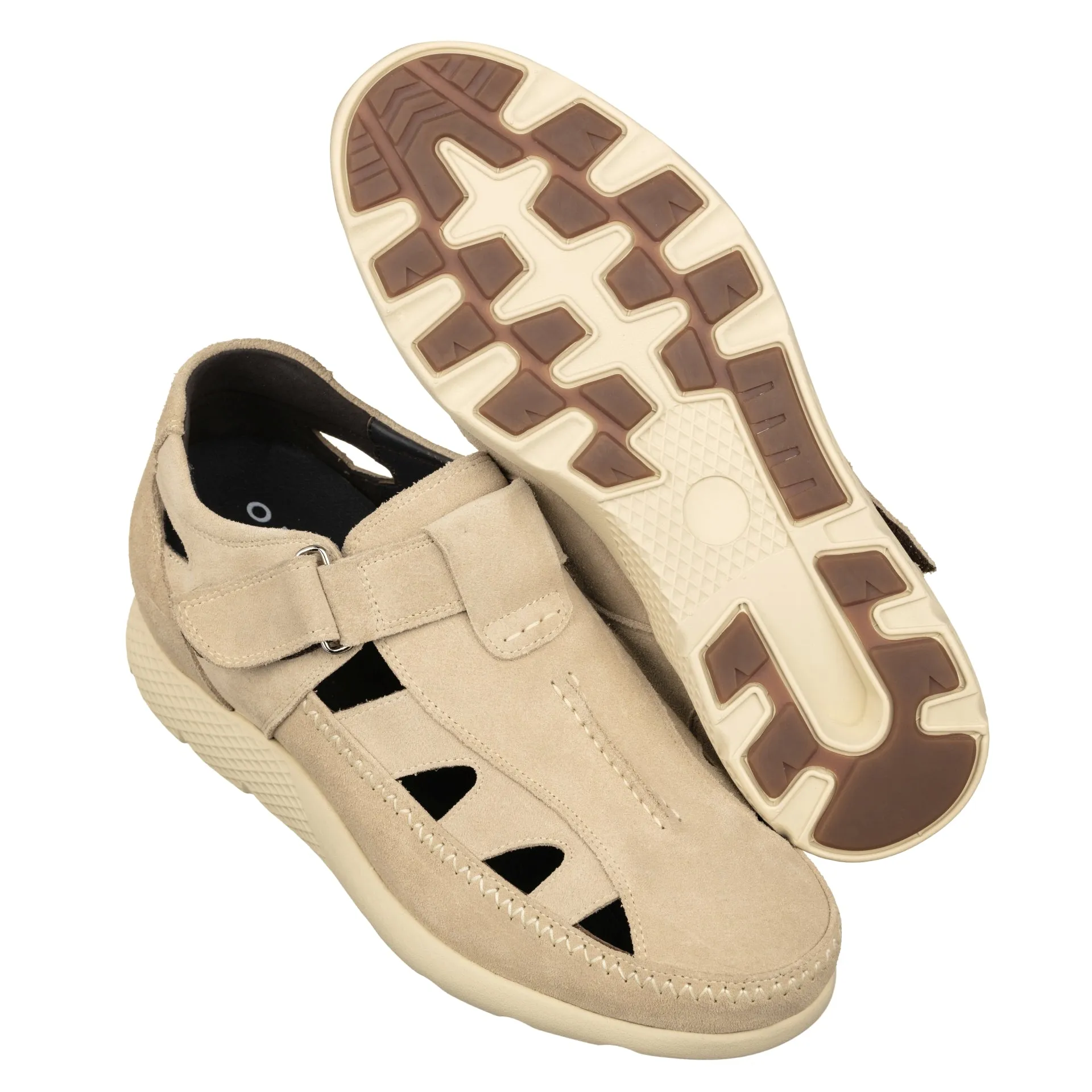 CALTO - K2135 - 2.6 Inches Taller (Beige) - Fisherman Sandal