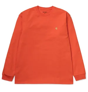 Carhartt WIP L/S Chase T-Shirt – Pepper/Gold