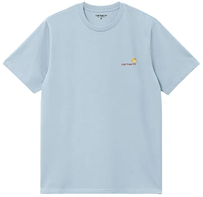 Carhartt WIP Mens American Script T Shirt Frosted Blue