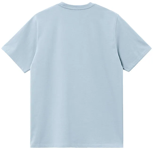 Carhartt WIP Mens American Script T Shirt Frosted Blue