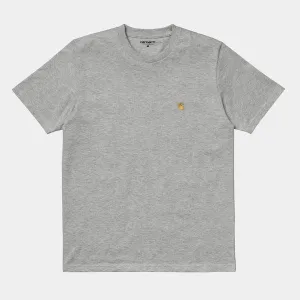 Carhartt WIP S/S Chase T-Shirt Grey Heather - Gold