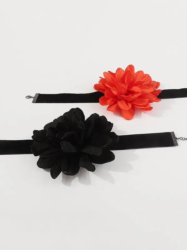 Chains Three-Dimensional Flower Necklaces Accessories