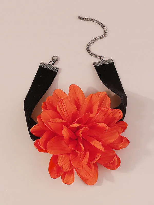 Chains Three-Dimensional Flower Necklaces Accessories