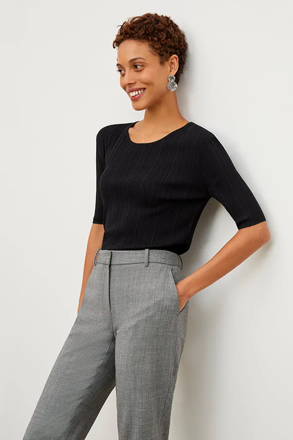 Charli Top - Textured Knit :: Black