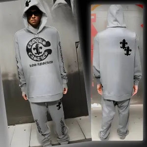 ^CROOKS & CASTLES^ (GREY) ~PU GOTHIC~ LUXURY SWEATSUIT