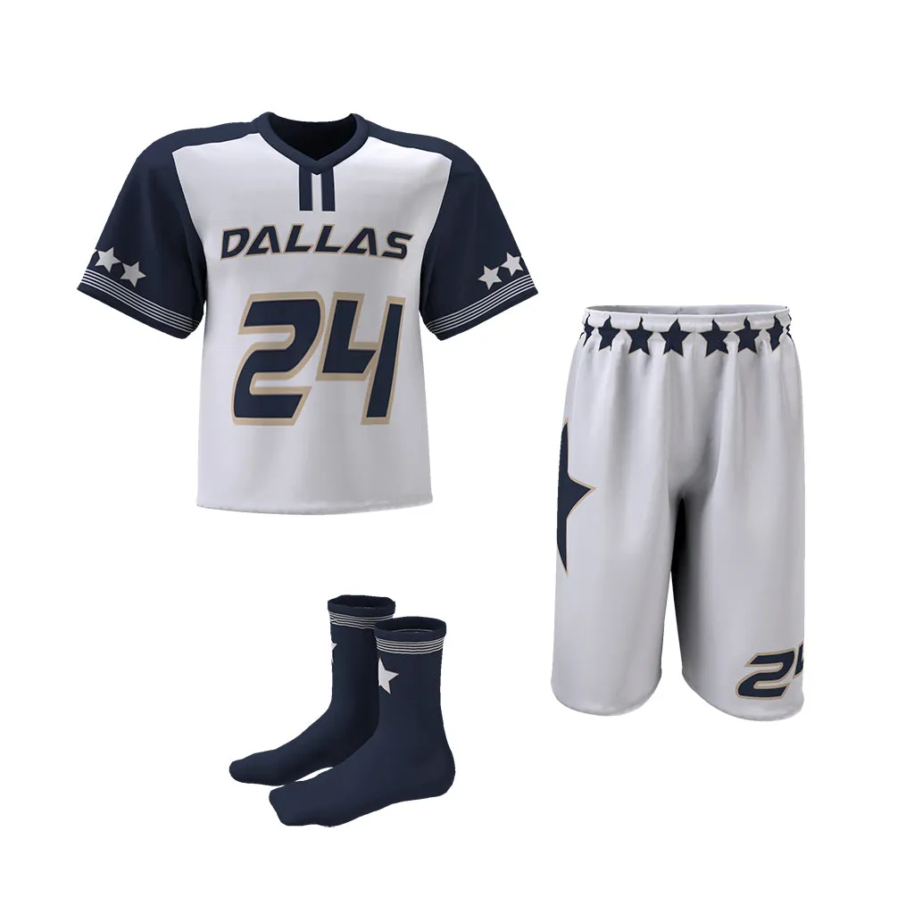 Custom Elite Sublimated Short Sleeve Lacrosse Jersey & Shorts Package