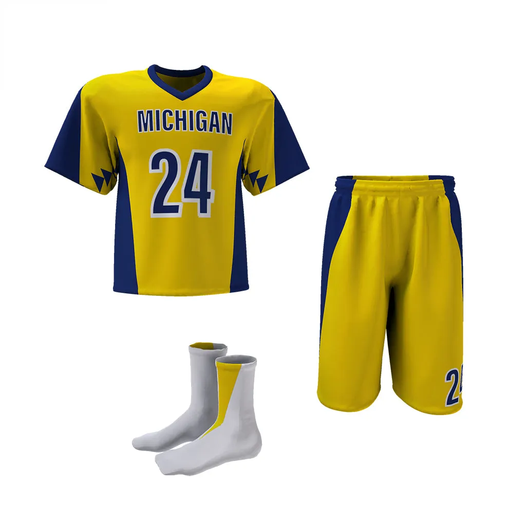 Custom Elite Sublimated Short Sleeve Lacrosse Jersey & Shorts Package