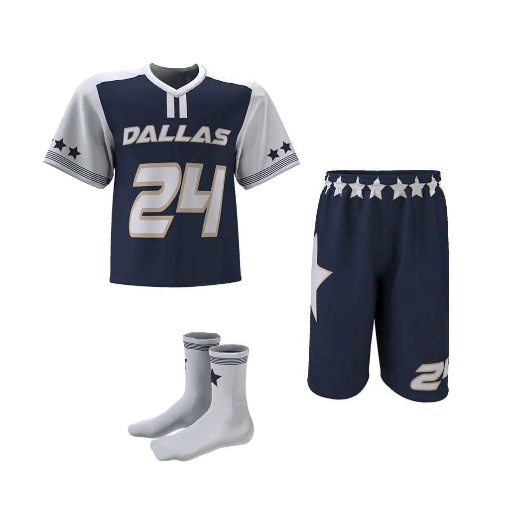 Custom Elite Sublimated Short Sleeve Lacrosse Jersey & Shorts Package