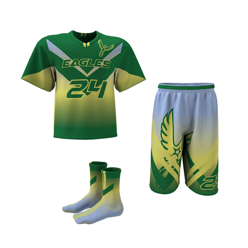 Custom Elite Sublimated Short Sleeve Lacrosse Jersey & Shorts Package