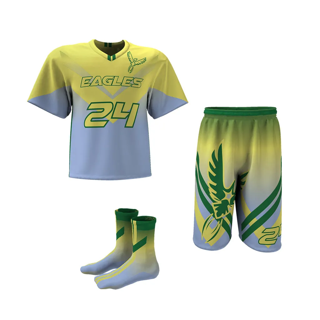 Custom Elite Sublimated Short Sleeve Lacrosse Jersey & Shorts Package