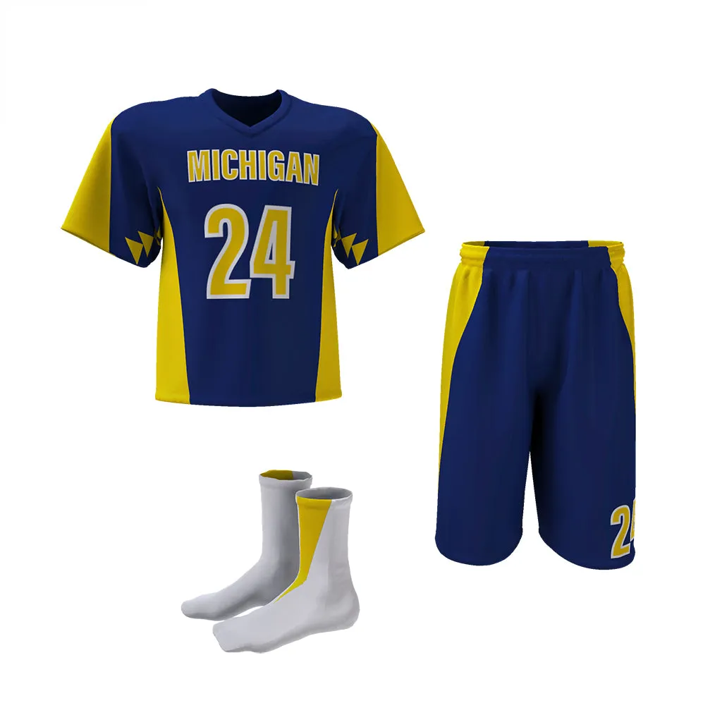 Custom Elite Sublimated Short Sleeve Lacrosse Jersey & Shorts Package