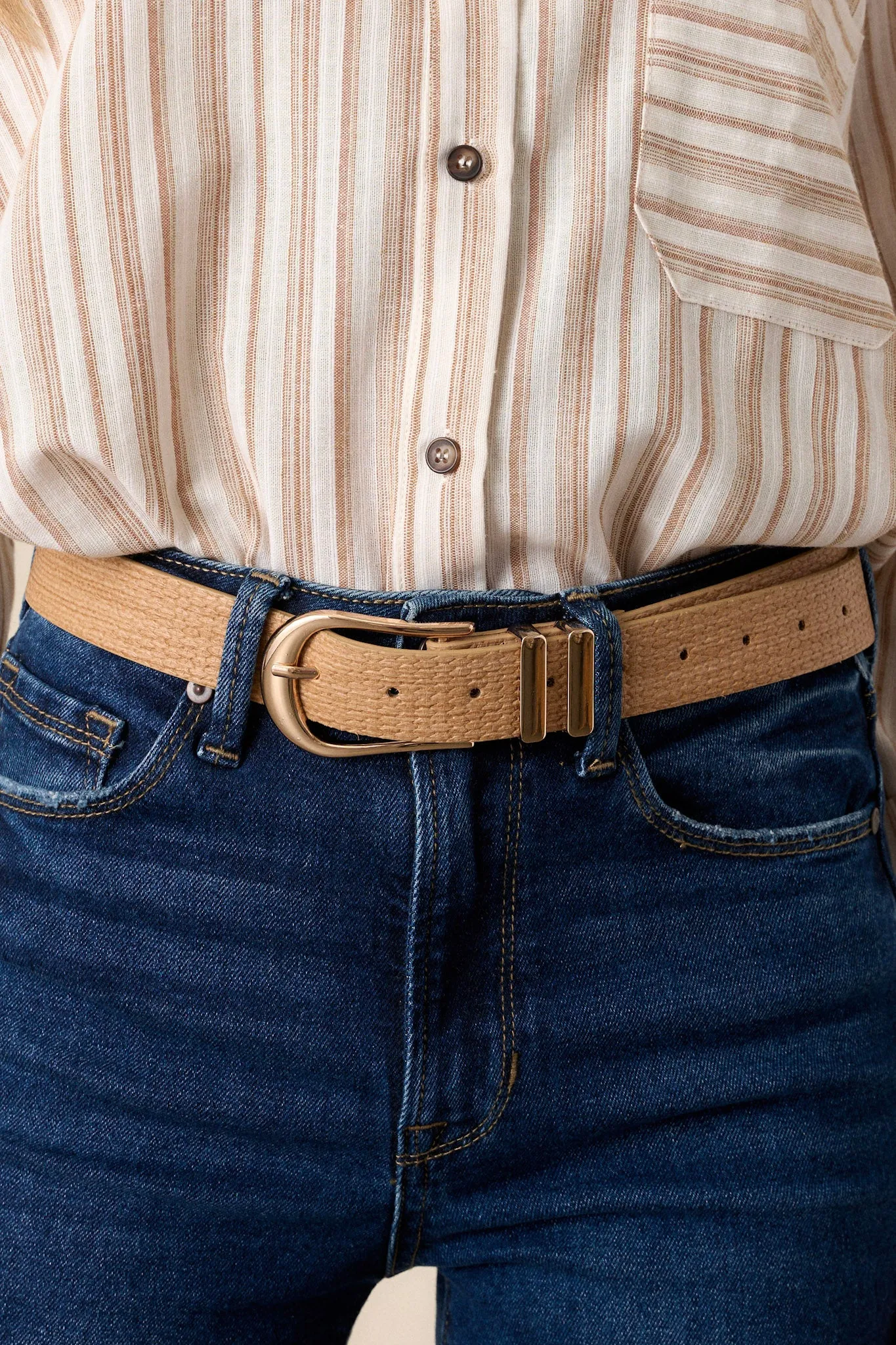 Desert Radiance Tan Woven Textured Belt