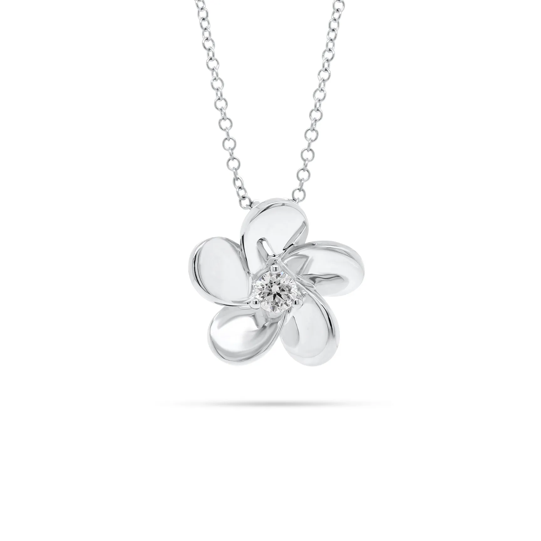 Diamond Simple Flower Pendant