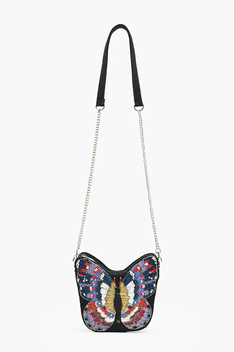 Embellished Butterfly Shaped Crossbody Bag