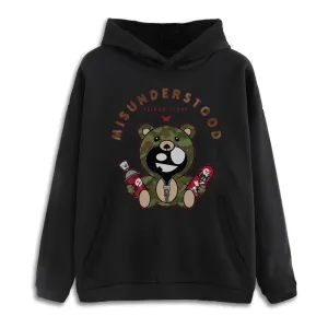 Entree LS Misunderstood Camo Teddy 2.0 Drop Shoulder Black Pullover Hoodie