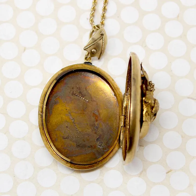 Flower Basket Victorian Gold Filled Locket