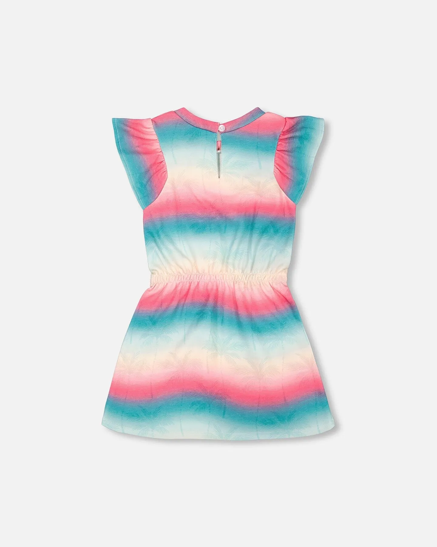 French Terry Dress Printed Tie Dye Waves