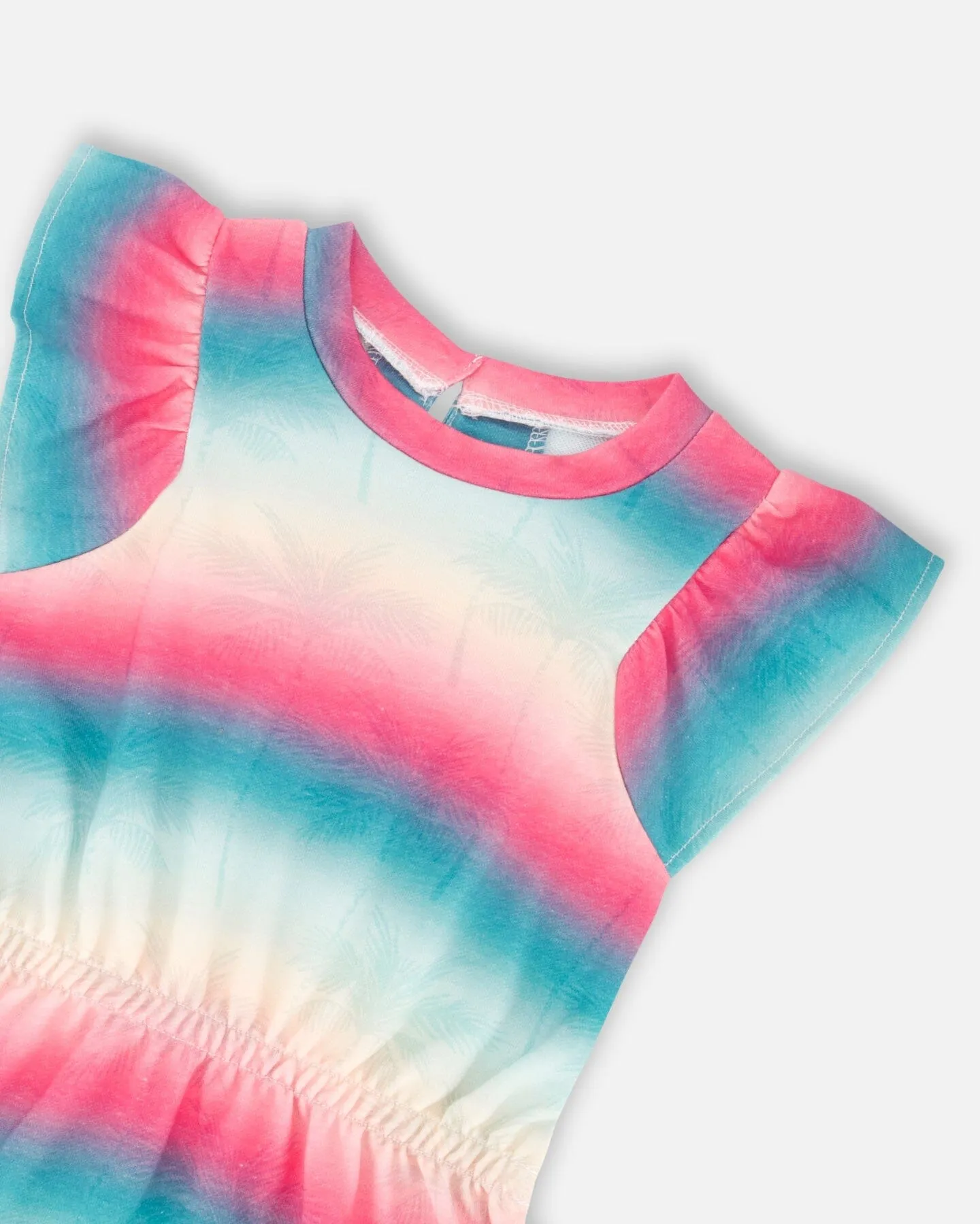 French Terry Dress Printed Tie Dye Waves