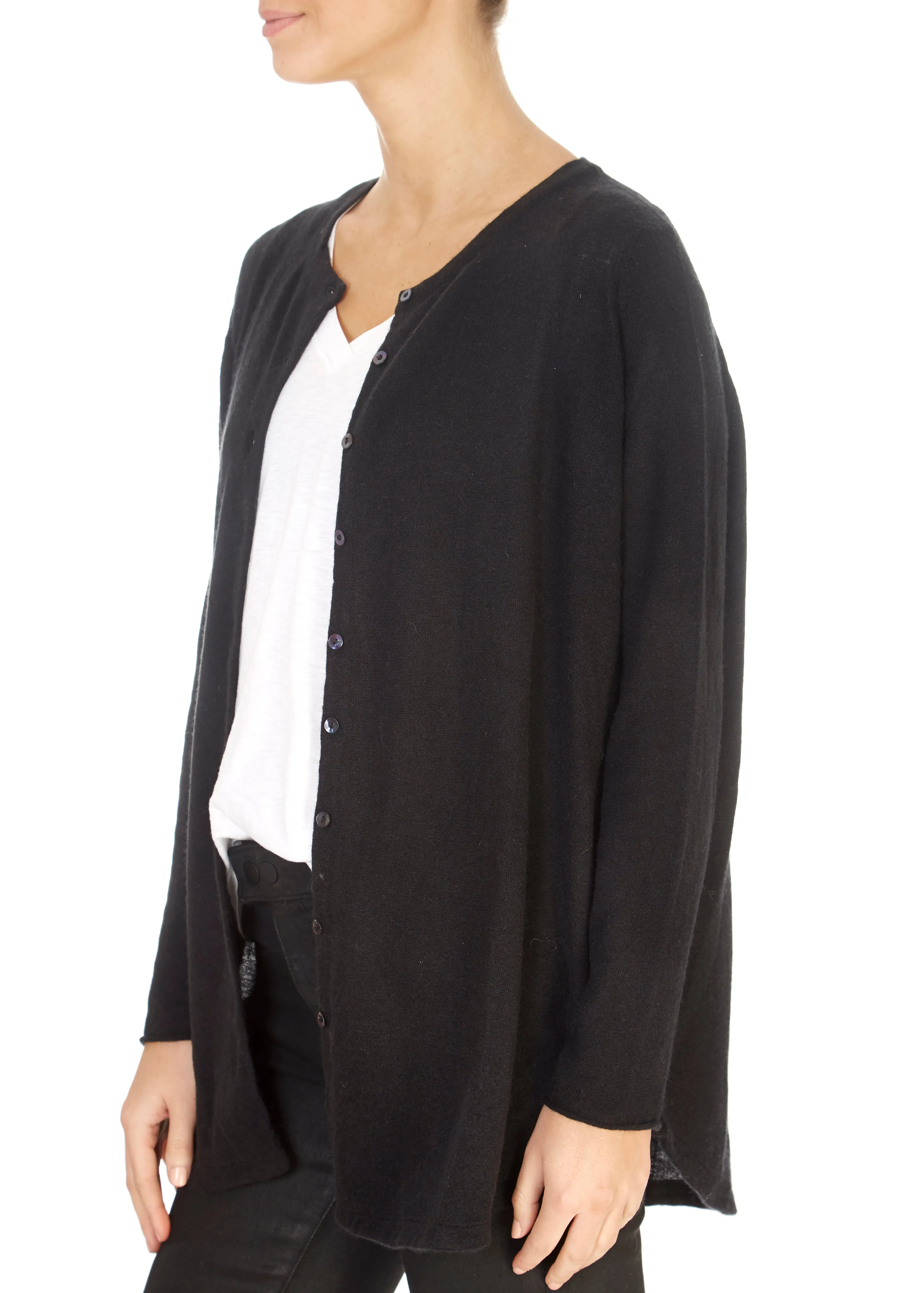 'Gillingham' Black Cashmere Cardigan