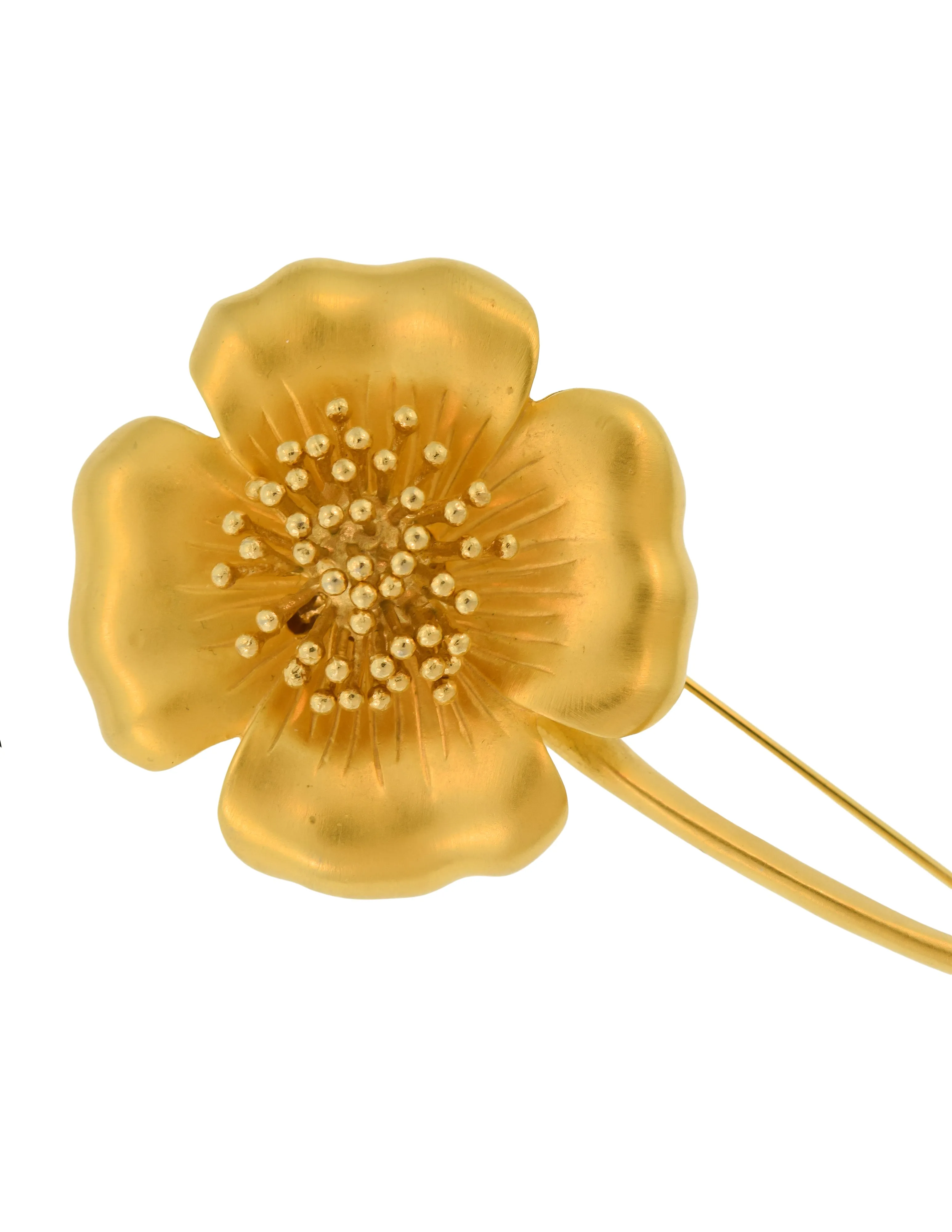 Givenchy Vintage Large Gold Flower Brooch Pin