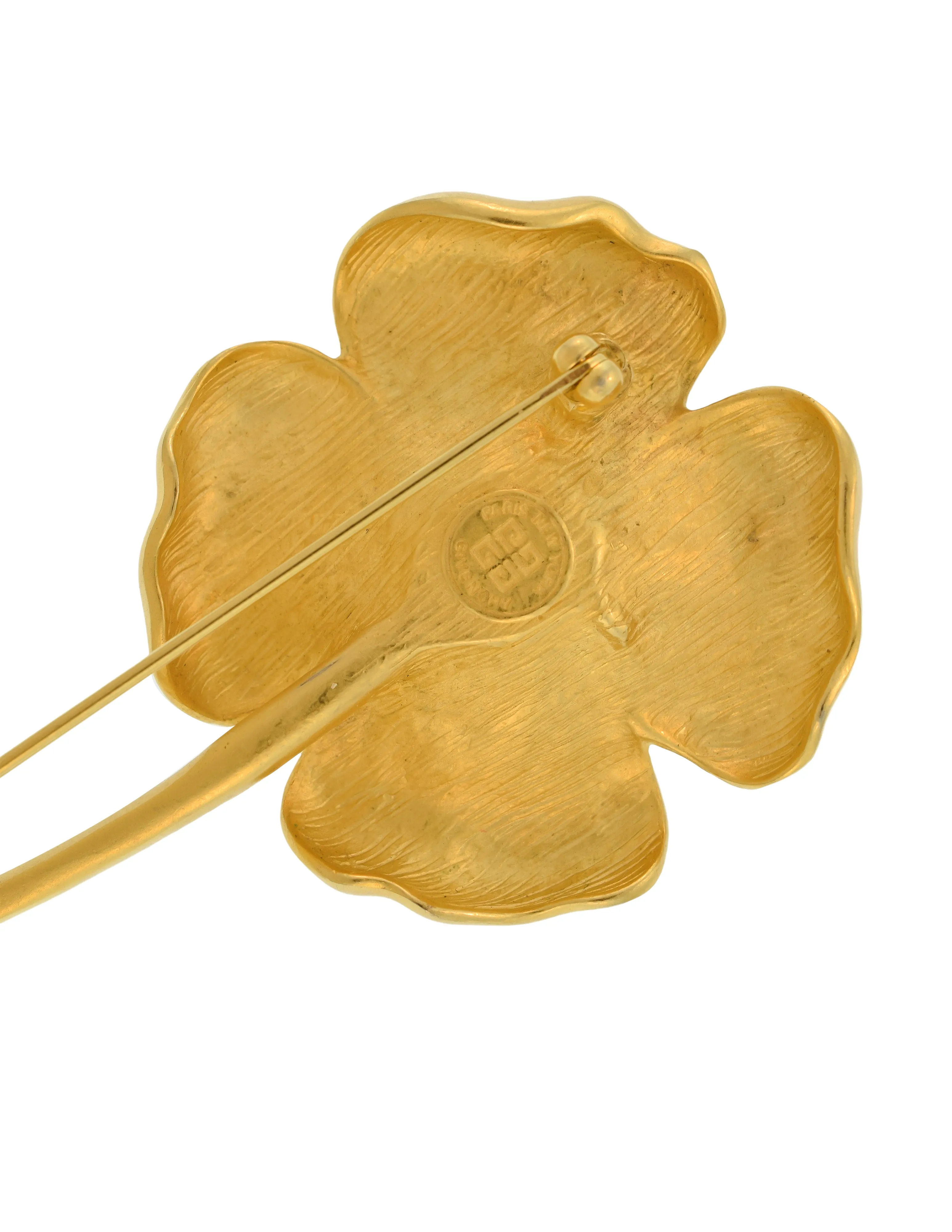 Givenchy Vintage Large Gold Flower Brooch Pin