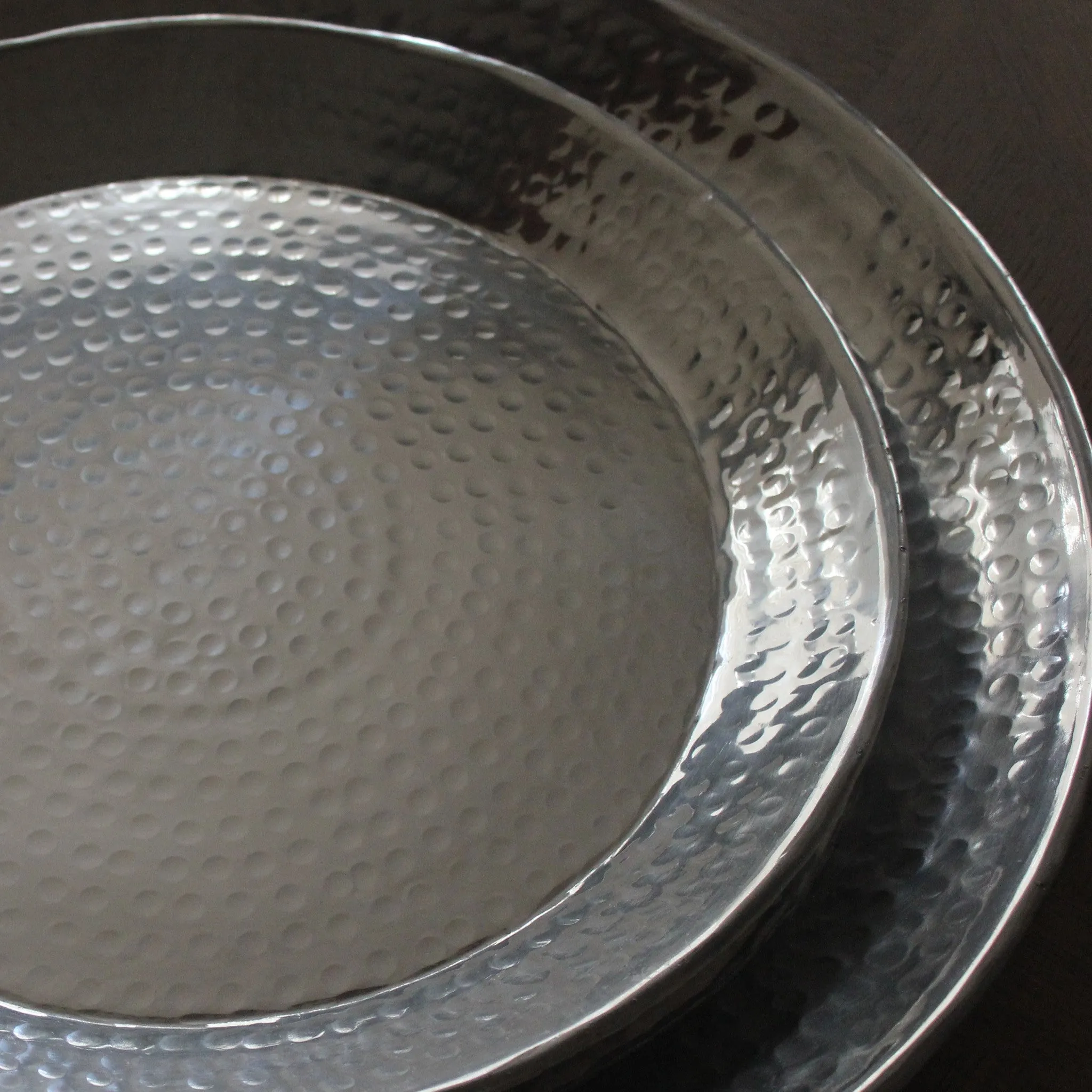 Hammered Aluminium Deep Tray - Four Sizes