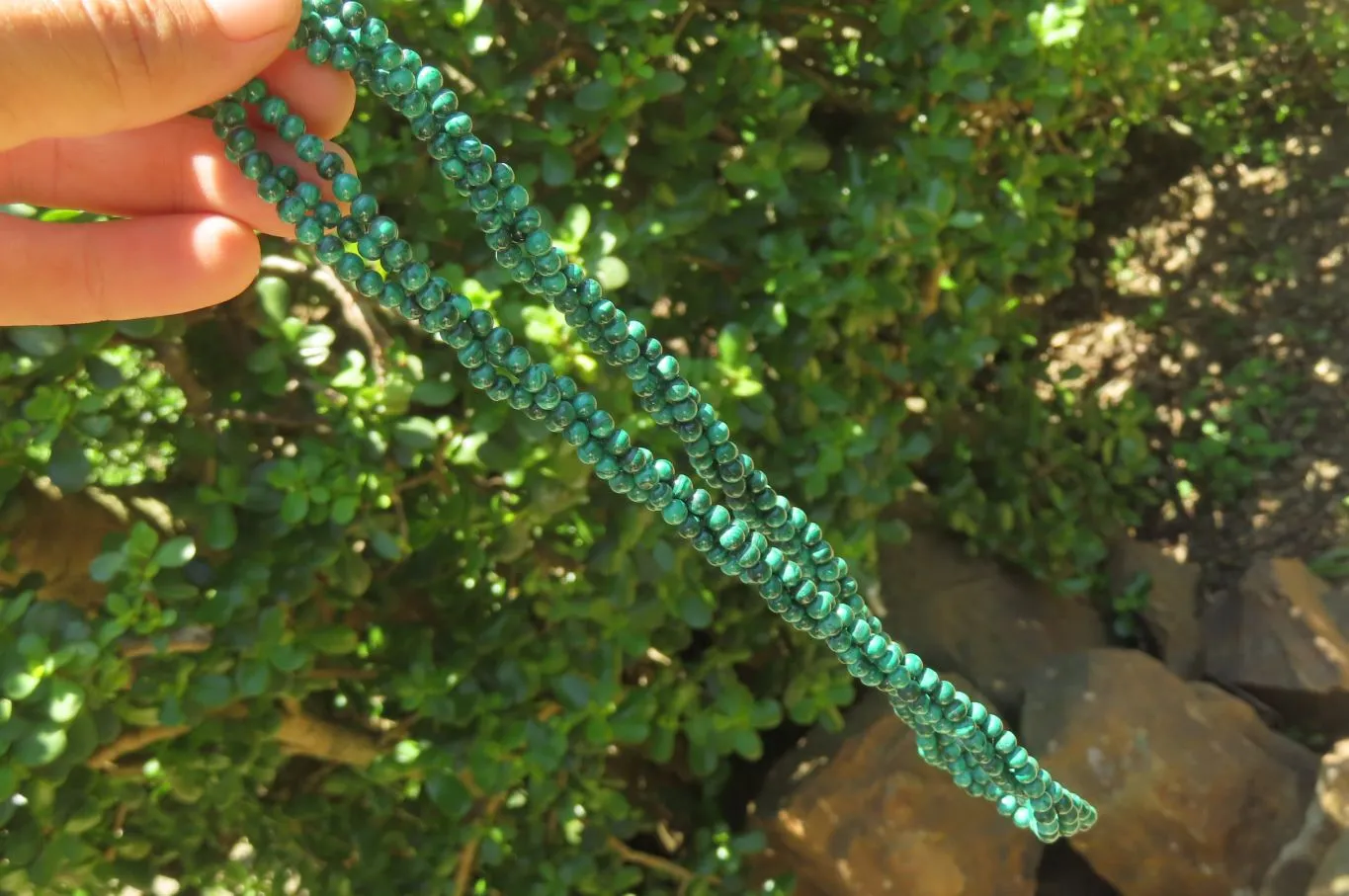 Hand Made Flower Malachite Necklaces x 2 From Congo