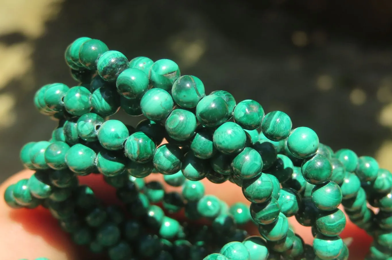 Hand Made Flower Malachite Necklaces x 2 From Congo