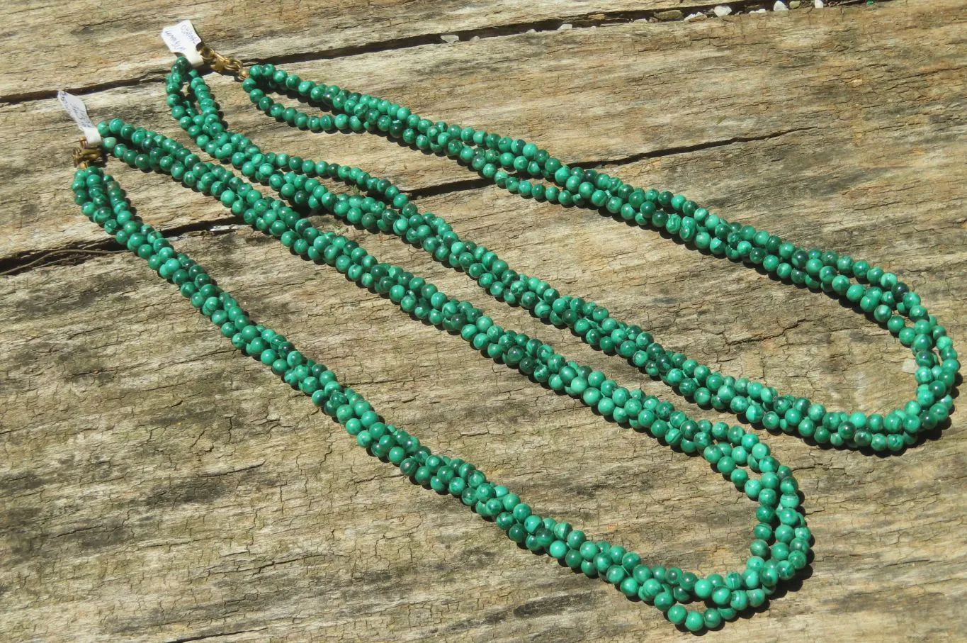 Hand Made Flower Malachite Necklaces x 2 From Congo