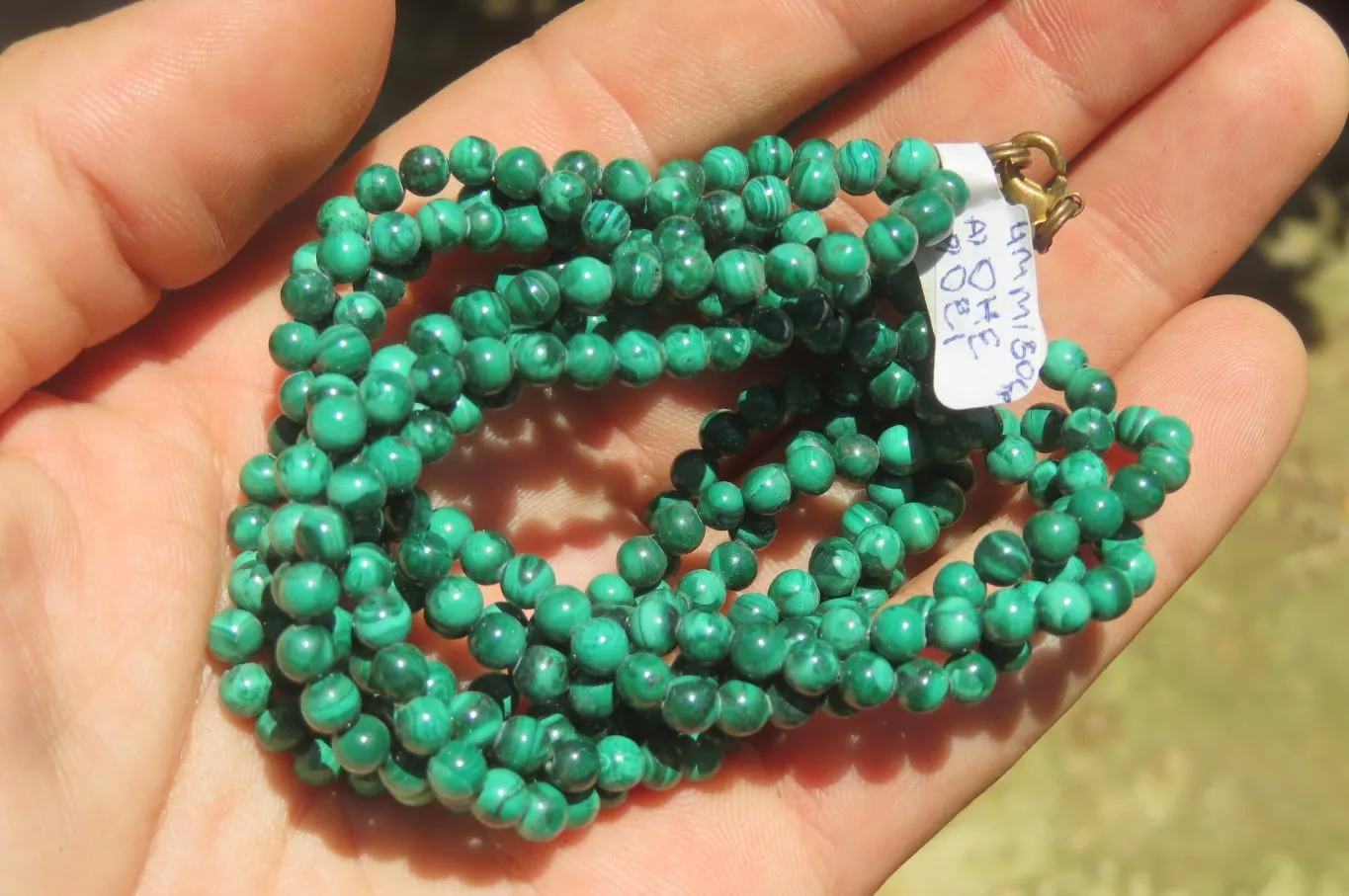 Hand Made Flower Malachite Necklaces x 2 From Congo