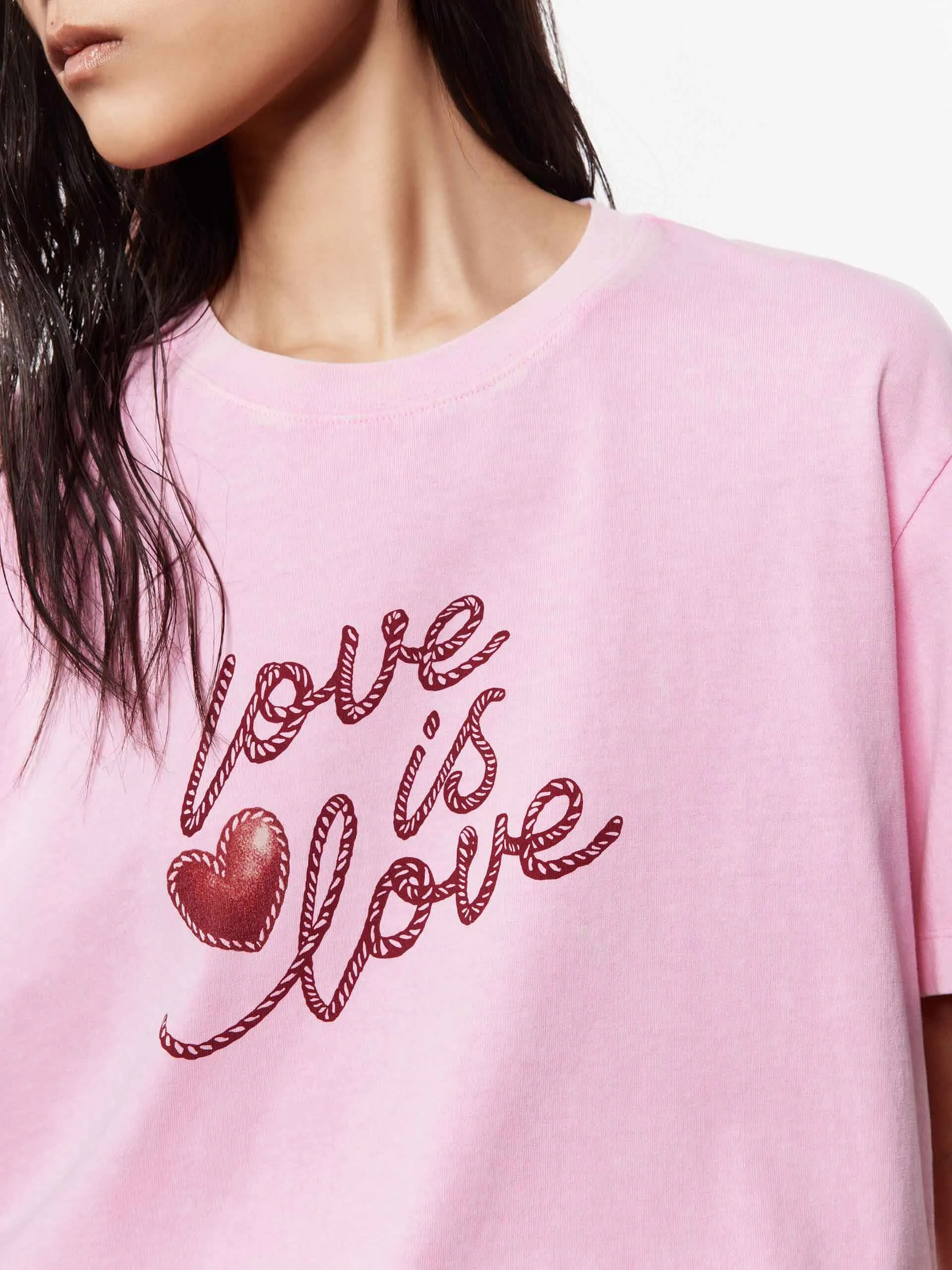 Heart Print Loose T-shirt