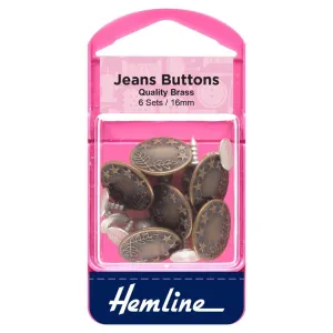 Hemline Jean Buttons - Bronze