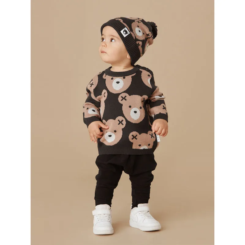 Huxbaby Black Drop Crotch Pant Fleece