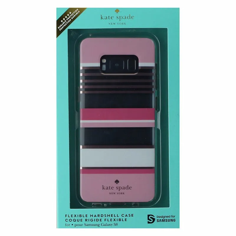 Kate Spade Flexible Hardshell Case for Samsung Galaxy S8 - Clear / Pink Stripes