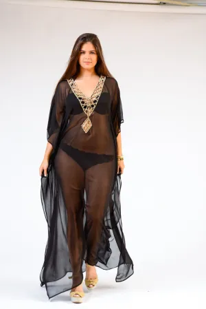 KK 060 Ranee's crystal lace Long Kaftan-  MAKE TO ORDER - SPECIAL ORDER