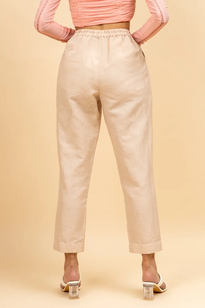 Ladies Cotton Linen Work Pant