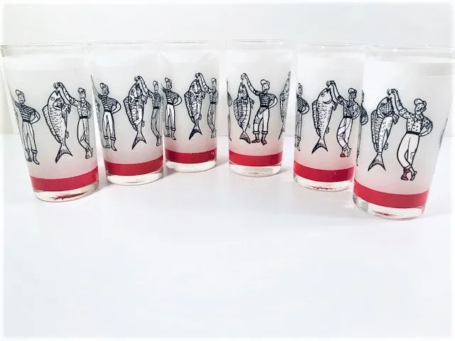 Libbey Mid-Century Fisherman Highball Glasses (Set of 6)