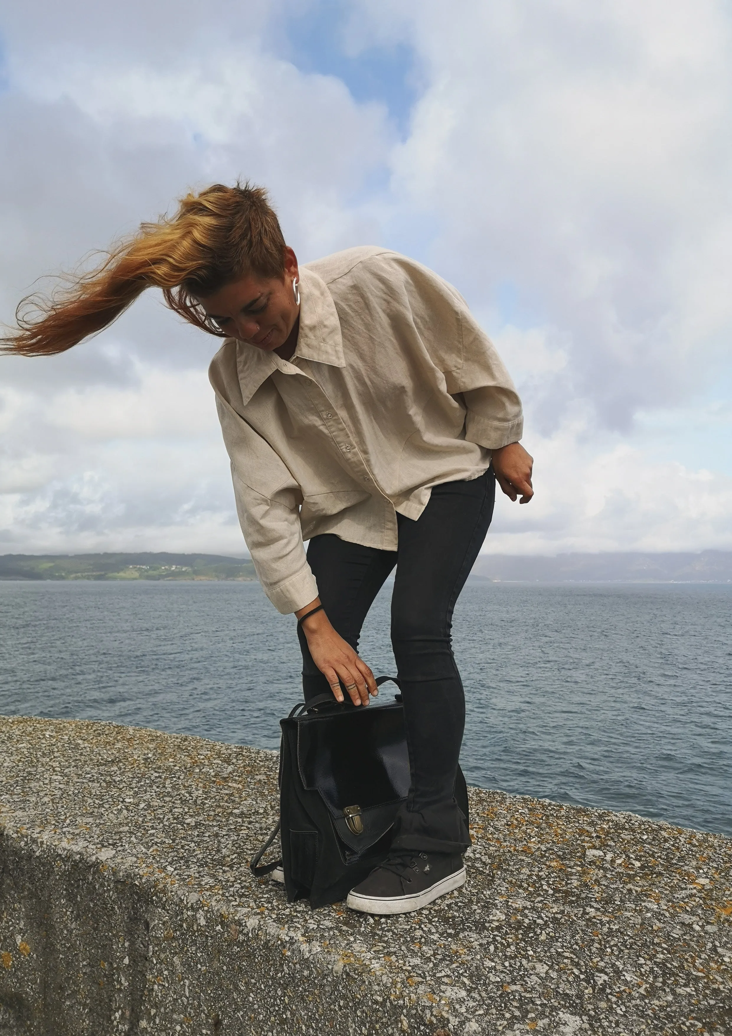 LIGHT SUMMER BLOUSE - NATURAL LINEN white