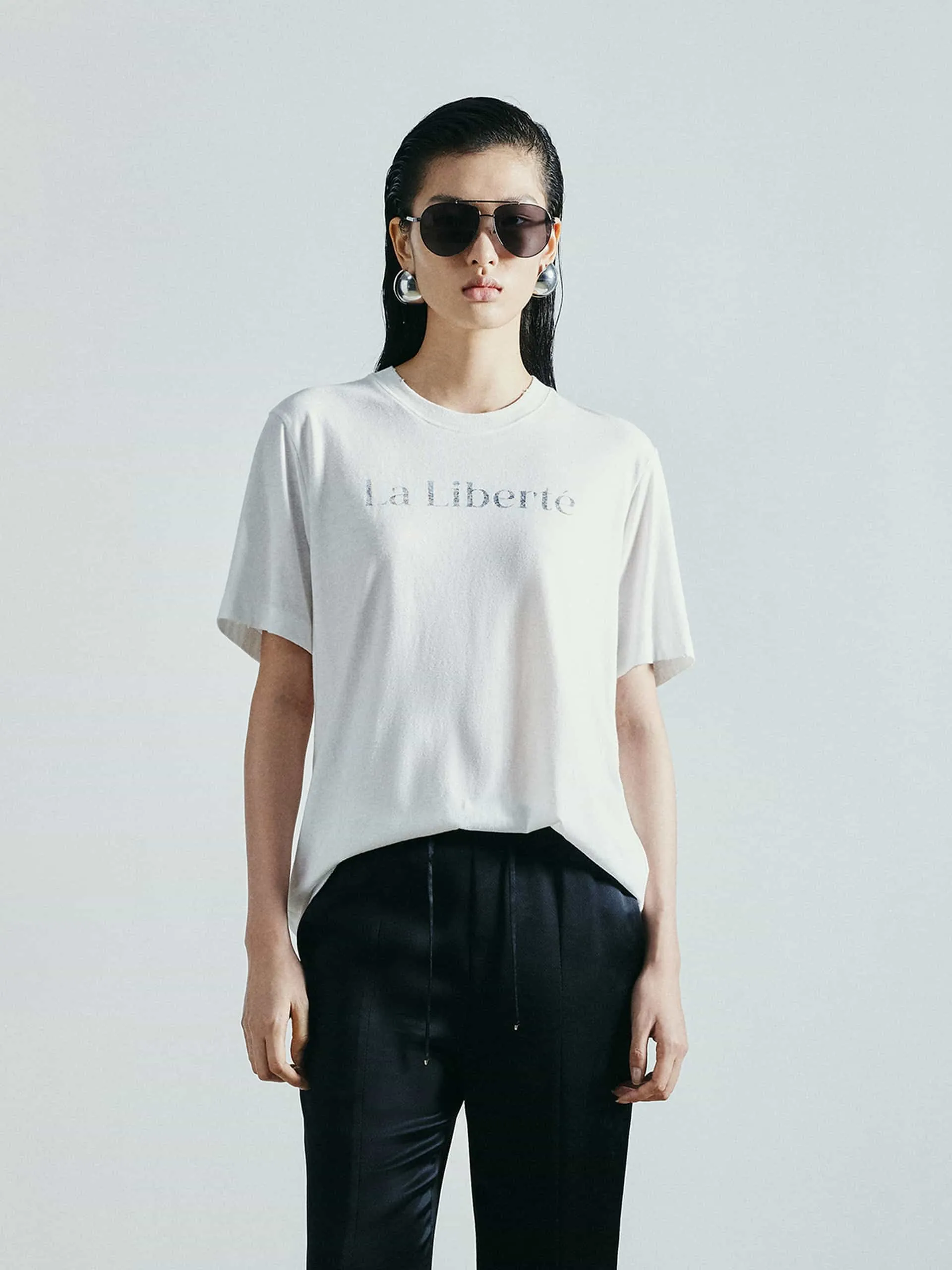 Loose Letter Print T-shirt