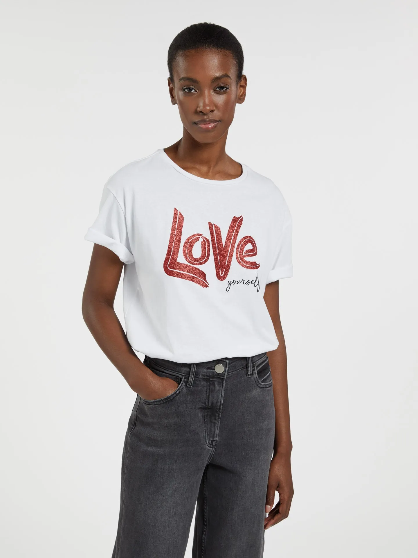 Love Yourself Print T-shirt